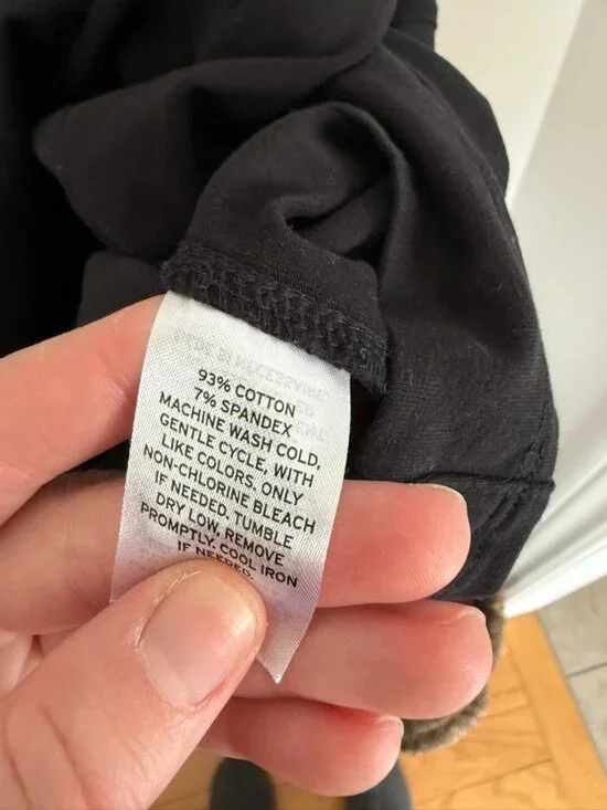 Nordstrom Black T-Shirt Midi Dress Size Medium Minimalist Casual Stretch - Picture 5 of 7